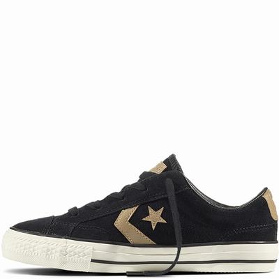 Converse Star Player Ox Low Tops Mens - Black/Khaki Shoes (592NRFMG)